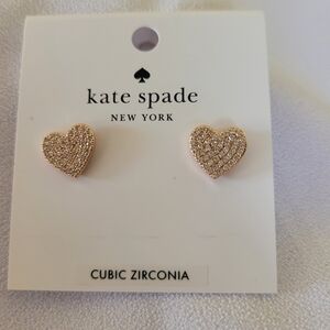 Kate Spade Gold Pava Heart Stud Earrings